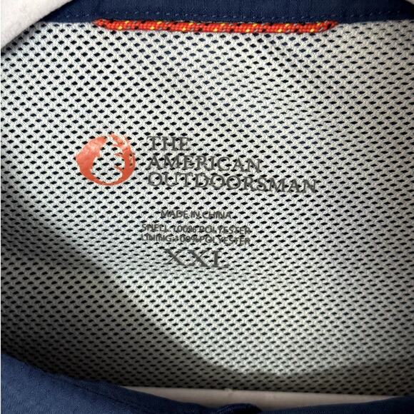 The American Outdoorsman Fishing Blue Button Up Mens Top Size XXL Short Sleeve - Picture 5 of 11